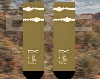Khaki Batik Running Socks – Olive Tie Dye Crew Socks for Runners
