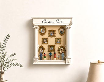 Gepersonaliseerde 'Museum of Us' schaduwdooslijst, vintage gouden herinneringsdisplay, familiefotogalerij, uniek cadeau voor een stel, wanddecoratie voor familieherinneringen