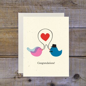 C-0605 Niño/Chica Boda Pájaros Tarjeta