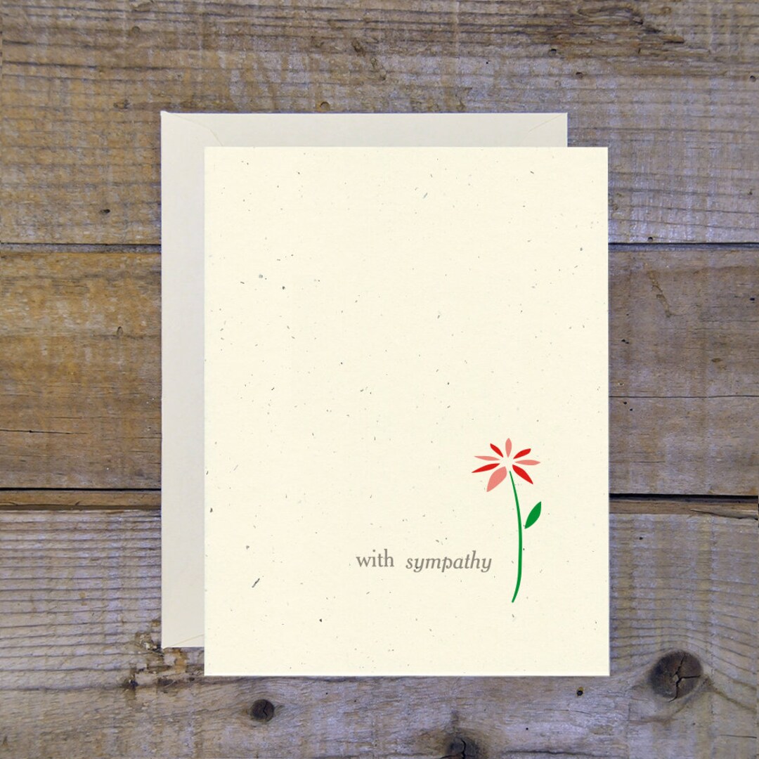 C0711 Sympathy Flower Card Etsy