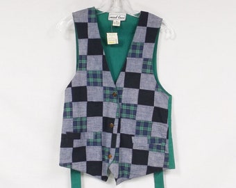 Mad Love Checkerboard Vest NWT US Size S Small or Medium M