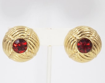 CINER Ruby Red Clip On Earrings