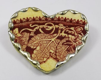 Vintage Antik China Herz Brosche