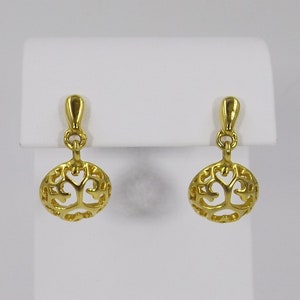 Gold Tone Openwork Dangle Earrings