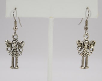 Pendientes antiguos de Ángel Colgante de Plata