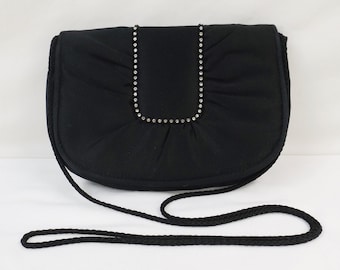 ASPECTS Black Satin and Rhinestone Purse