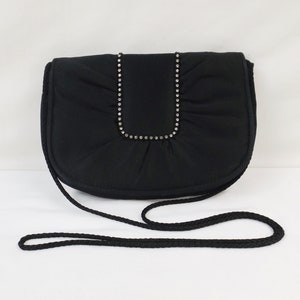 ASPECTS Black Satin and Rhinestone Purse