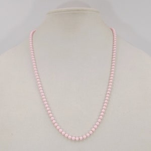 25 5mm Pink Faux Pearl Pink Ball Chain Necklace - Etsy
