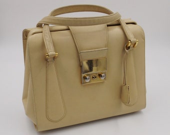 NETTIE ROSENSTEIN Bone Leather Satchel with Key