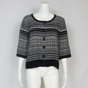 STYLE & CO. ブラック＆ホワイトカーディガン US サイズ P L プチ ラージ