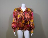 ESCADA 100 Silk Bomber Jacket German Size 38 US Size 10 12 14