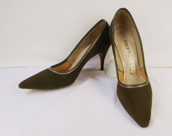 olive green block heels