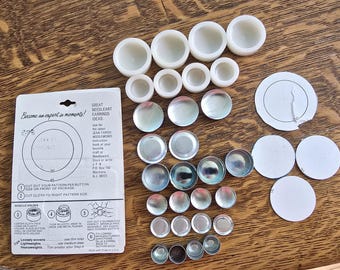 Stoffbezogene Knöpfe oder Ohrringe? - Restposten von 2 Kits