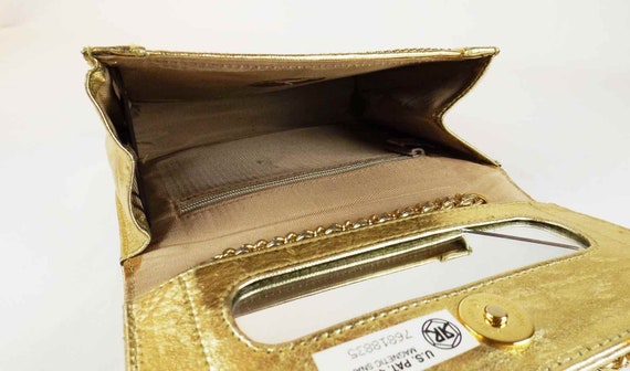WHITING and DAVIS Gold Metal Mesh Shoulder Bag Cl… - image 8