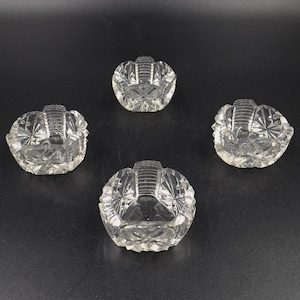 American Brilliant Period Cut Crystal Salt Cellars Set of 4
