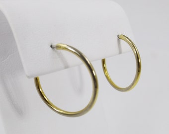 1" x 2mm Gold Ton Ohrringe