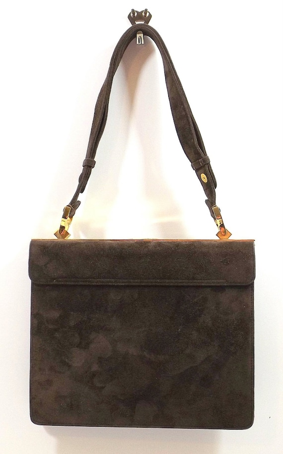 NETTIE ROSENSTEIN Brown Suede Shoulder Bag - image 2