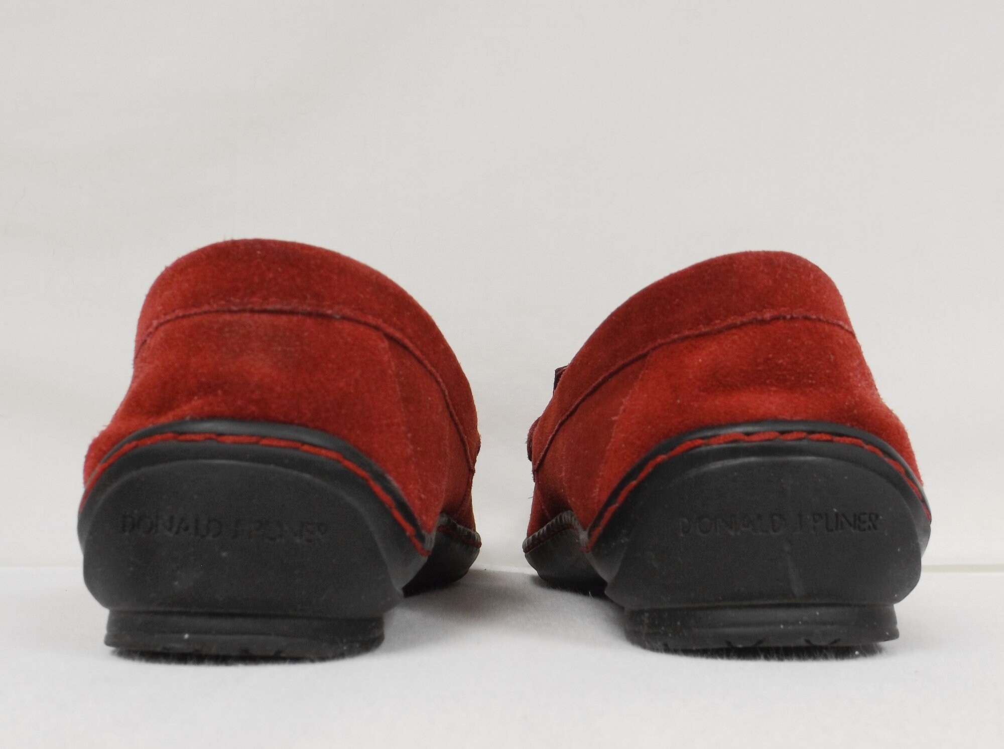 DONALD J. PLINER Red Suede Leather Driving Mocs Loafers U.S. 