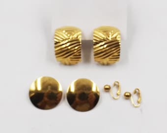 Drei Paar goldfarbene Ohrclips
