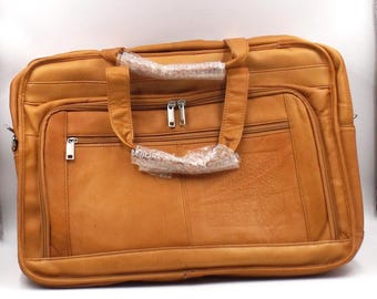 ANDREW PHILLIPS Camel Vaqueta Napa Leder Exekutive Laptoptasche EUC