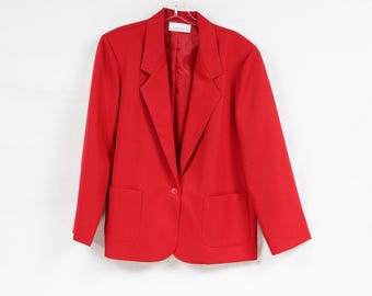 COMFORT FIT True Red Gabardine Blazer Größe 14 Petite 14P