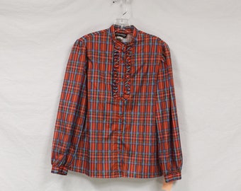 GIANNA BELLINI Festive Plaid Blouse US Size 12