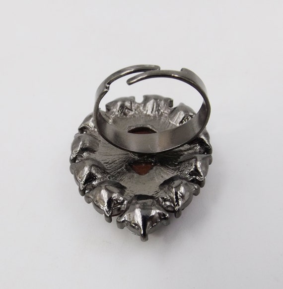 Red Rhinestone Teardrop Shaped Statement Ring - image 5