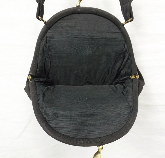 Very Vintage Black Silk Faille Handbag - image 4