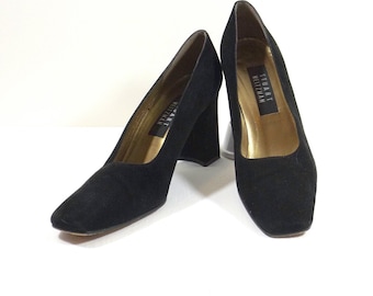 STUART WEITZMAN Black Suede Leather Pumps Size 7-1/2B 7.5M