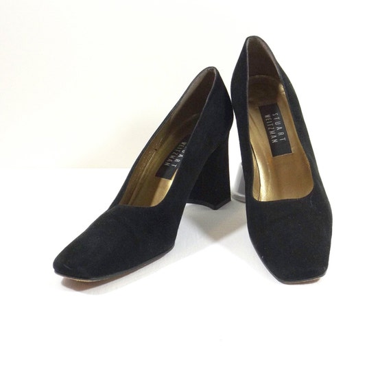 stuart weitzman black suede pumps