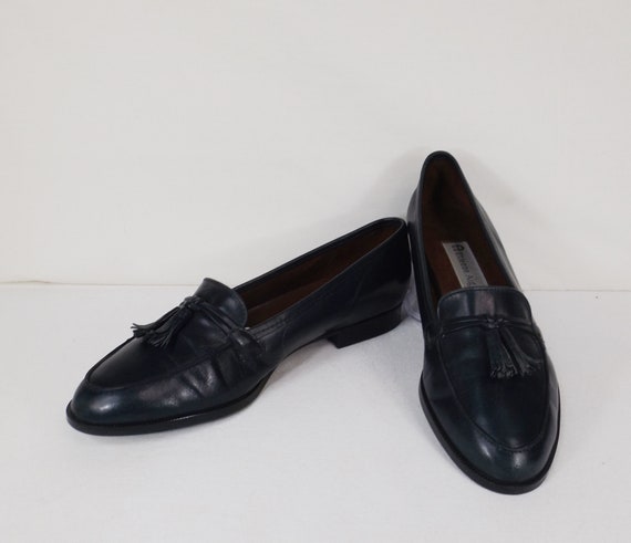 ETIENNE AIGNER Navy Blue Loafers Tassels US Size 5-1/2 M 5.5 M 