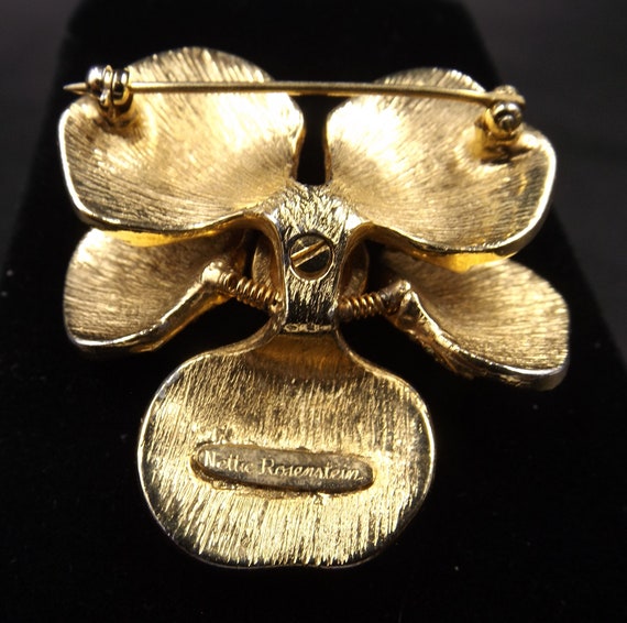 NETTIE ROSENSTEIN Pansy Trembler Brooch - image 3