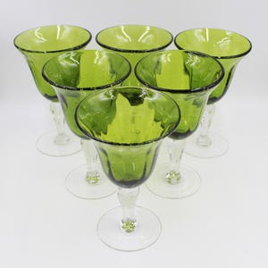 ca. 1984 ABIGAILS Bubble Pattern Wine Goblets, Set of 6