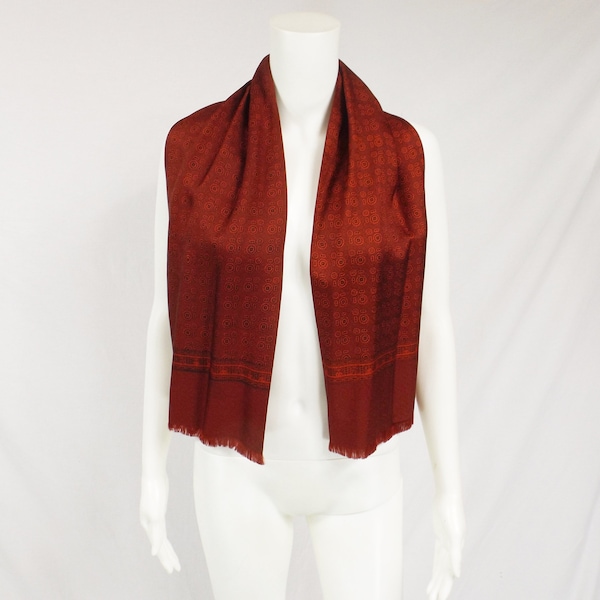 Handmade knitted skinny scarf in burgundy main image 1