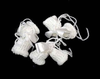 3er Set Drei hand gestrickte Jingle Bells