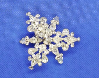 ELSA SCHIAPARELLI Rare Rhinestone Orchid Brooch Very 3-D