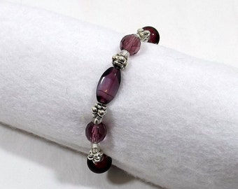 Upcycled Vintage Natural Stone and Glass Bead Bracelet