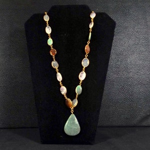 Natural Gemstone Pendant Necklace image 1
