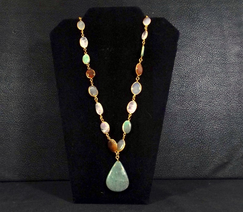 Natural Gemstone Pendant Necklace image 1