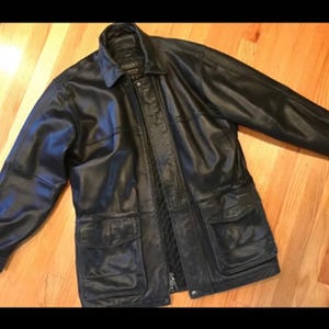 ジャケット・アウター 90s claiborne leather jacket claiborne】ヴィンテージ ラムスキン ジップアップ レザージャケット