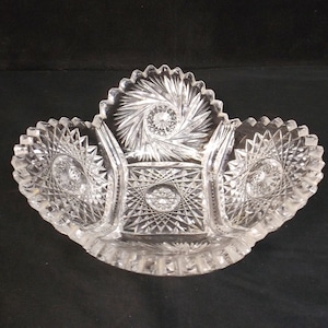 American Brilliant Period ABP Hobstar and Pinwheel Dish
