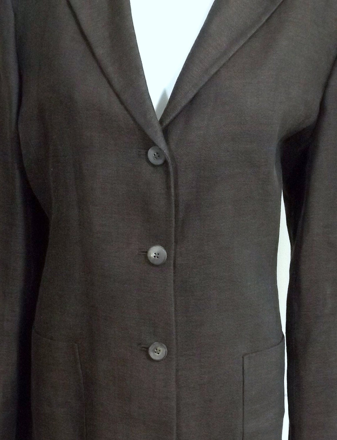 LINDA ALLARD for Ellen Tracy Brown Linen Blazer Size 14 - Etsy