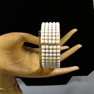 White on Gold Clamper Bracelet image 2