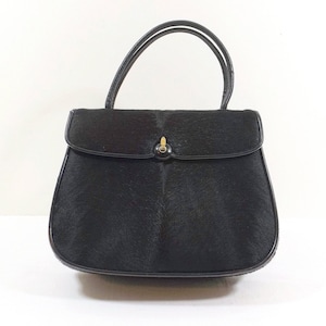 NETTIE ROSENSTEIN Negro Becerro Cabello Negro Bolso de Cuero