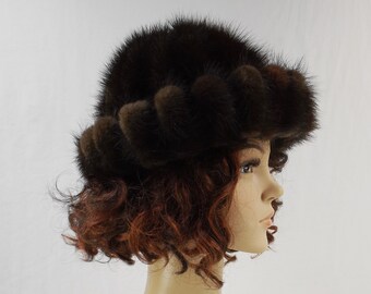 Vintage Kimble Furs Fur Trim Leather Hat Breton Roller  display picture 2