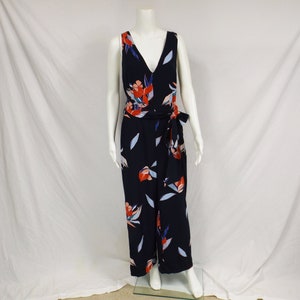 Navy Blue Floral Jumpsuit US Size Large L