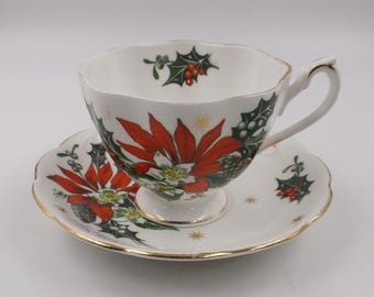 QUEEN ANNE Tasse und Untertasse Set Noel Muster