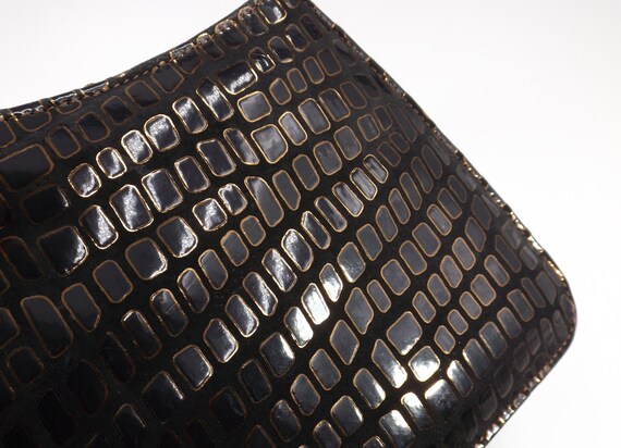 LISETTE LTD Moc Croc Patent Leather Shoulder Bag - image 8