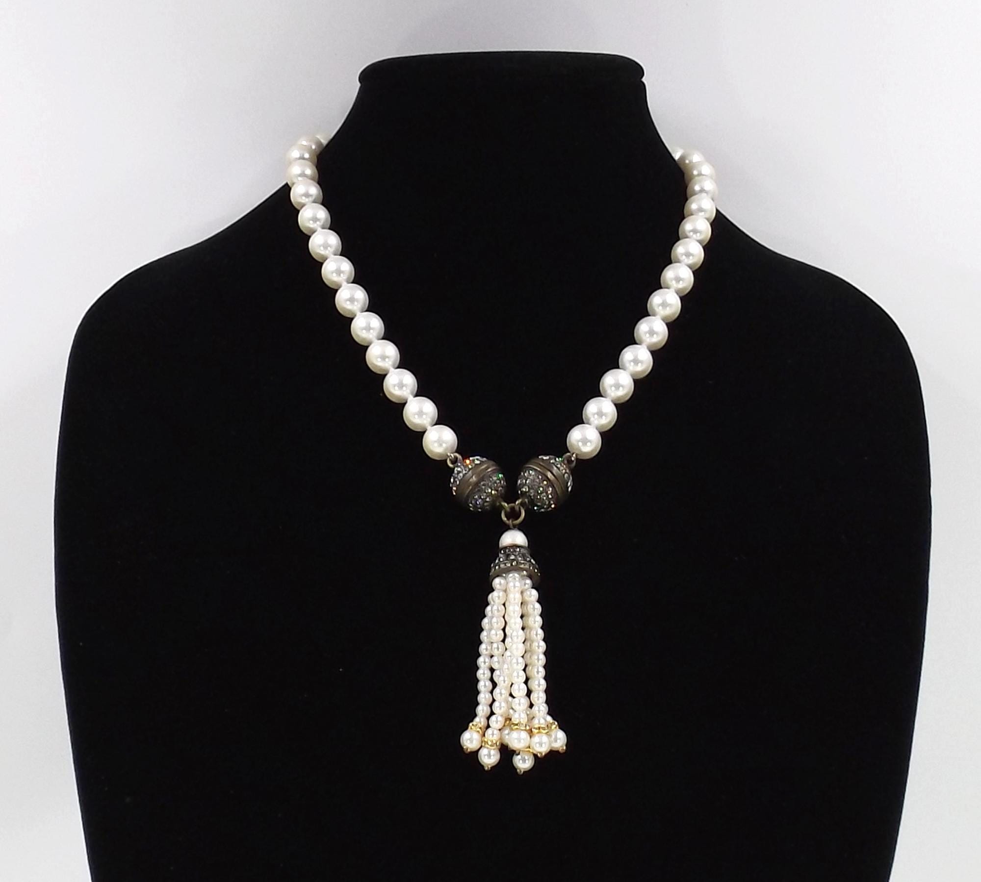 Parure De Bijoux HEIDI DAUS Art Déco - Collier & Boucles D'oreilles à Strass & Perles Fines