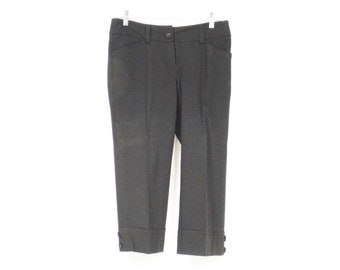 Pantalones capri elásticos negros talla 6 de EE. UU.